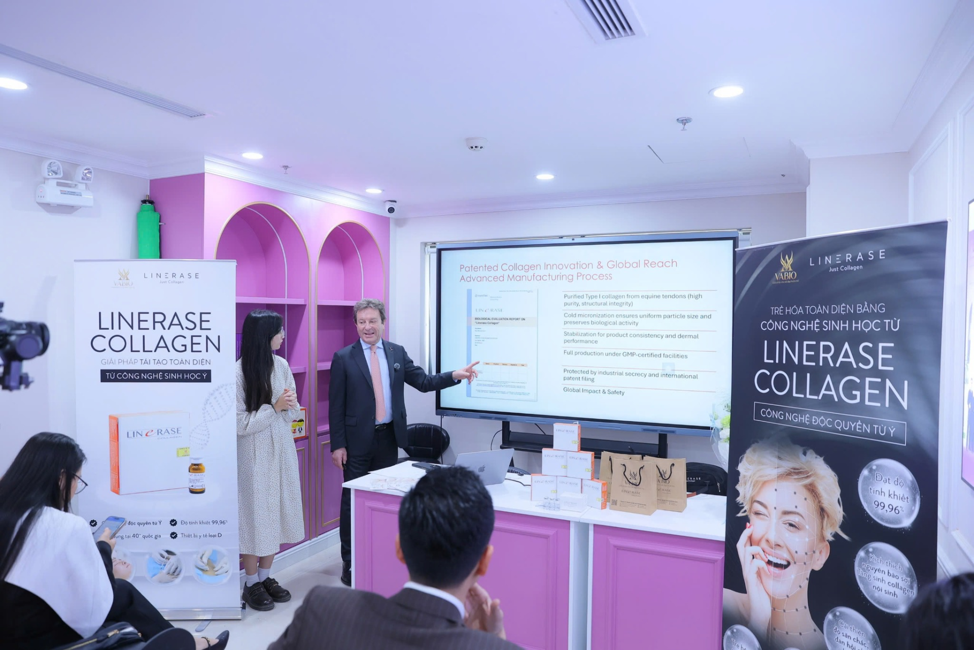 Đo&agrave;n chuy&ecirc;n gia &Yacute; đ&agrave;o tạo Linerase CollagenC&ocirc;ng nghệ trẻ h&oacute;a da Linerase CollagenLinerase Collagen tại Thẩm mỹ Ho&agrave;ng TuấnTrẻ h&oacute;a da c&ocirc;ng nghệ &Yacute;T&aacute;i tạo da bằng collagen type ITrẻ h&oacute;a tự nhi&ecirc;n bền vữngTrẻ h&oacute;a da tại Thẩm mỹ Ho&agrave;ng TuấnC&ocirc;ng nghệ trẻ h&oacute;a da mới